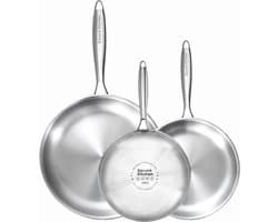 Maestro RVS koekenpanset (20cm + 24cm + 28cm) + Sauteuse