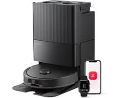 Roborock QV 35S Robotstofzuiger– 10000 Pa zuigkracht– Dubbele anti-klitborstels– Slimme obstakelvermijding– Dubbele opklapbare– Draaiende dweilen– Automatisch dweilen– Zelfdrogend– Zwart–Qrevo plus Upgrade