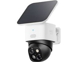 eufy SoloCam S340, 360° PTZ beveiligingscamera, zonne-energie, dual lens 2K, draadloos buiten, AI-tracking, geen maandkosten