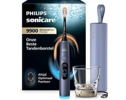 Philips Sonicare Next-Generation DiamondClean 9900 Prestige Elektrische Tandenborstel – met SenseIQ Technologie, Volledige Poetsbegeleiding en Smart Pressure Feedback, Sonic Blue HX9813/98