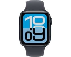 Apple Watch SE 3 GPS + Cellular 44mm aluminium zwart en sportband zwart (middernacht) - maat M/L