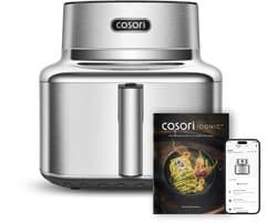 Cosori Iconic Single - RVS airfryer - 6.2L inhoud - Keramische anti aanbaklaag - met app ondersteuning
