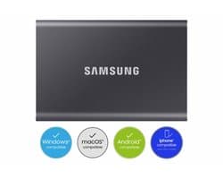 Samsung Portable T7 externe SSD 1 TB grijs