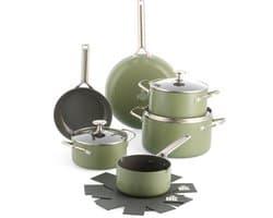 Sublime 8-delige pannenset Olive Green