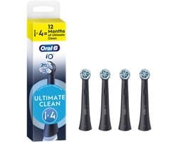 Oral-B iO Series Ultimate Clean Zwart - Originele opzetborstels - CrissCross borstelharen - 4 Stuks