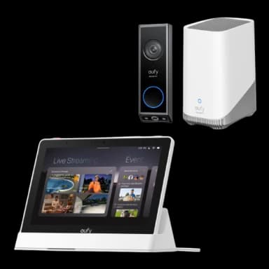 eufy Smart Display met Video Doorbell E340 met eufy HomeBase S380