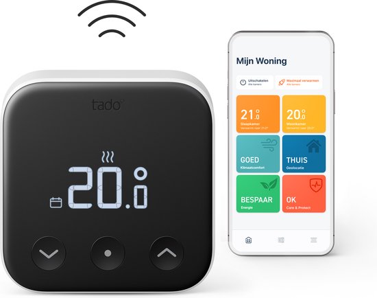 tado° Draadloze Temperatuursensor X - Draadloze variant uitbreiding - werkt met Google Home, Alexa & Apple Homekit - Zwart/Wit